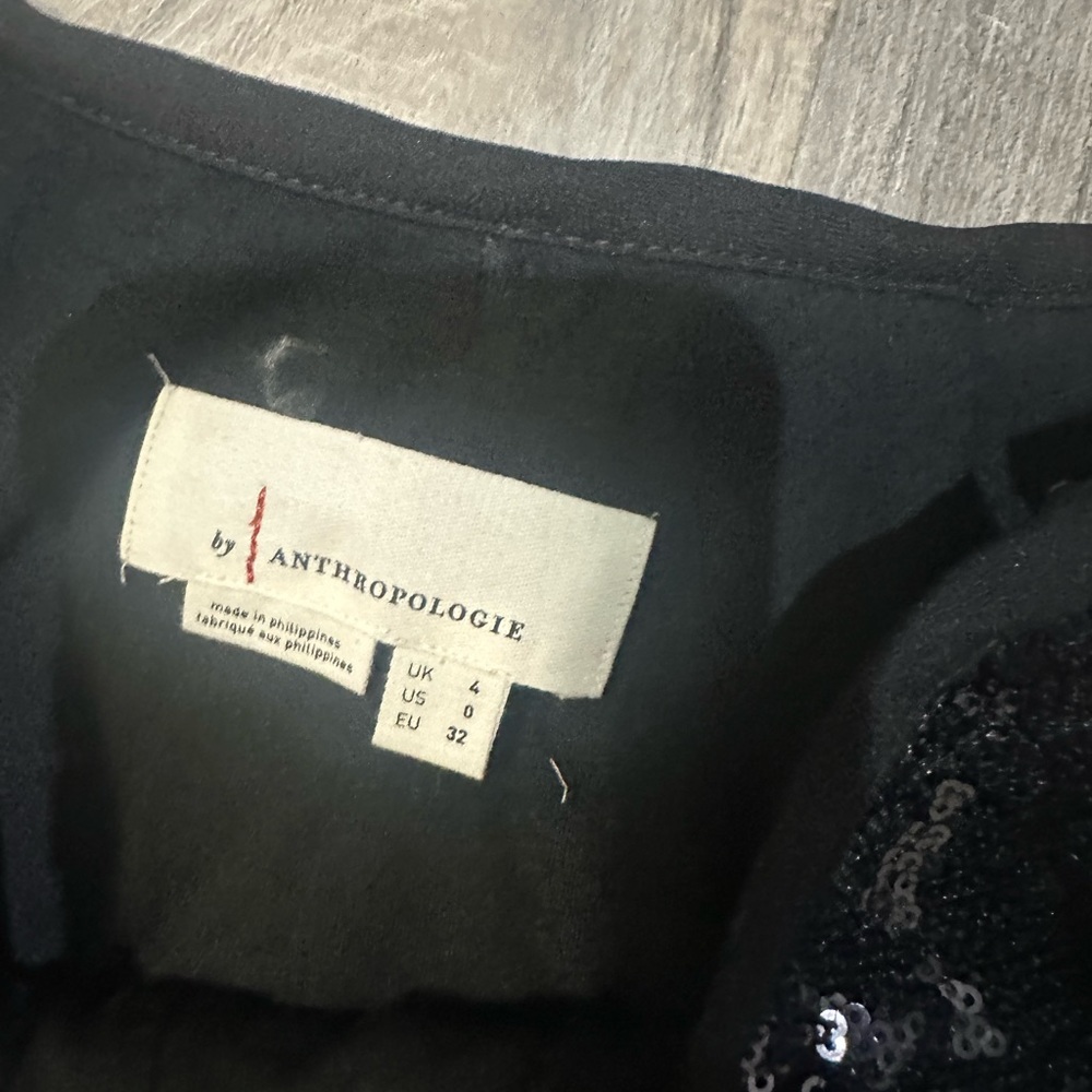 Anthropologie Black Sequin Flare Pants 0 - Picture 7 of 9